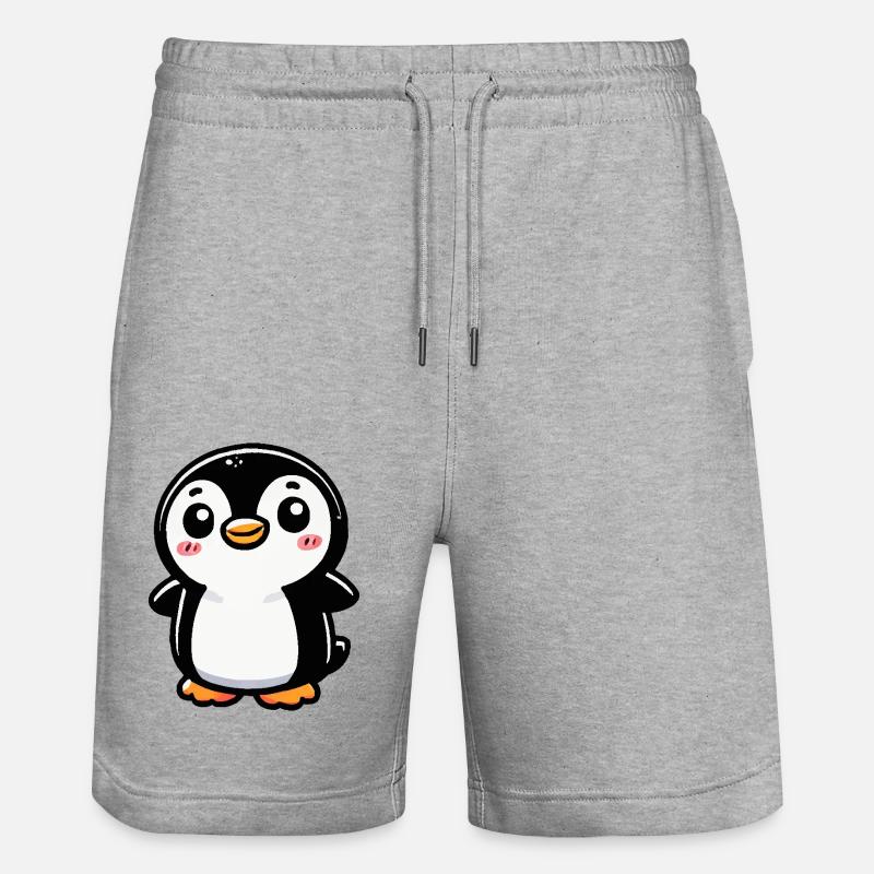 pinguin comic - Stanley/Stella Unisex Bio Joggingshorts Trainer  - Grau meliert