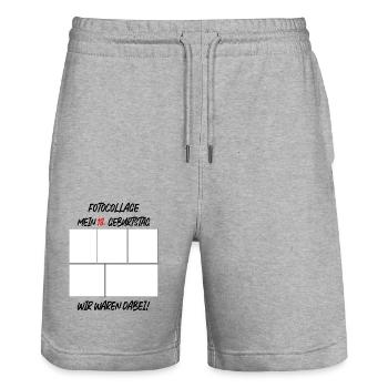 MEiN 18 Birthday - Photo Collage - Stanley/Stella Trainer Unisex Organic Jogging Shorts - heather grey - Front - Nik (191cm) & Marisol (170cm)