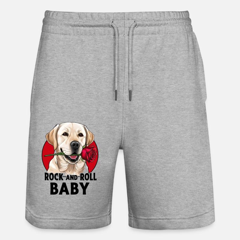 Rock And Roll Bébé Chien - Short de jogging bio TRAINER Stanley/Stella unisexe - gris chiné