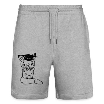 Fox High School Graduation Graduation Certificates College Hat - Stanley/Stella Trainer Unisex Organic Jogging Shorts - heather grey - Front - Nik (191cm) & Marisol (170cm)