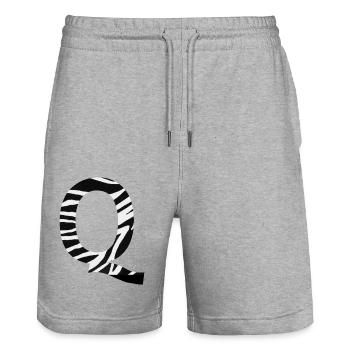 Lettre q zèbre - Short de jogging bio TRAINER Stanley/Stella unisexe - gris chiné - Devant - Nik (191cm) & Marisol (170cm)