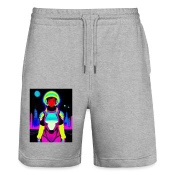 Cosmic Explorer - Stanley/Stella Unisex Bio Joggingshorts Trainer  - Grau meliert - Vorne - Nik (191cm) & Marisol (170cm)