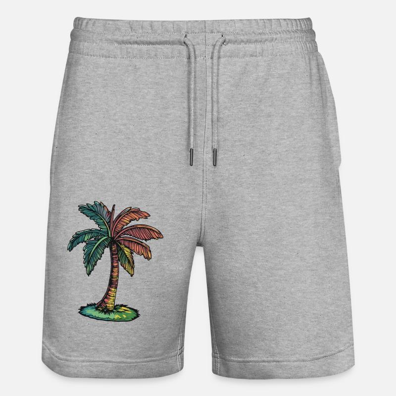 Plage de Palm Tree - Short de jogging bio TRAINER Stanley/Stella unisexe - gris chiné