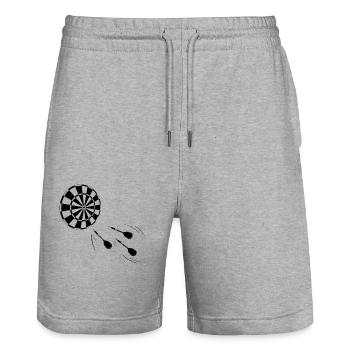 Dartspieler Dart Pocket Design - Stanley/Stella Unisex Bio Joggingshorts Trainer  - Grau meliert - Vorne - Nik (191cm) & Marisol (170cm)