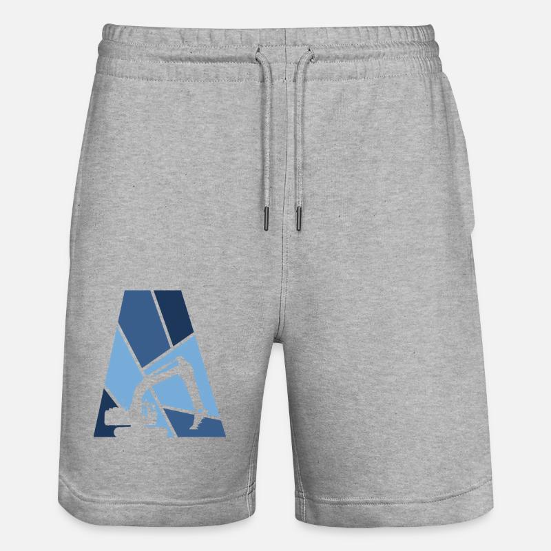 Excavatrice Excavatrice de chantier - Short de jogging bio TRAINER Stanley/Stella unisexe - gris chiné