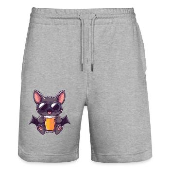 Bat Après-Ski Bière Bande Dessinée - Short de jogging bio TRAINER Stanley/Stella unisexe - gris chiné - Devant - Nik (191cm) & Marisol (170cm)