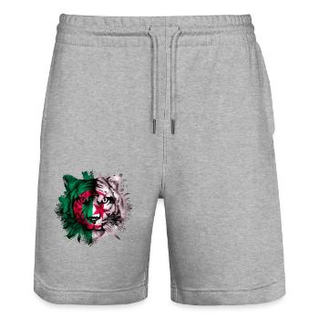 Algerien - Stanley/Stella Unisex Bio Joggingshorts Trainer  - Grau meliert - Vorne - Nik (191cm) & Marisol (170cm)