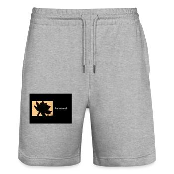 Streetwear AN - Short de jogging bio TRAINER Stanley/Stella unisexe - gris chiné - Devant - Nik (191cm) & Marisol (170cm)