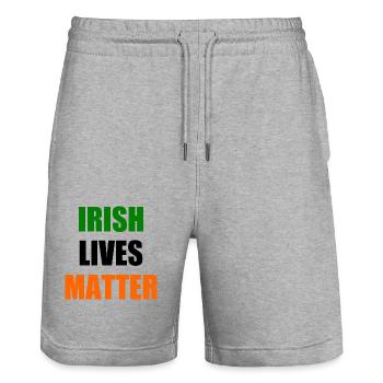 Irish lives matter - Stanley/Stella Unisex Bio Joggingshorts Trainer  - Grau meliert - Vorne - Nik (191cm) & Marisol (170cm)