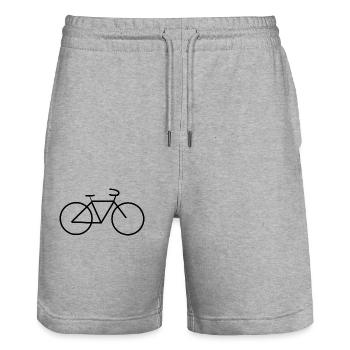 Bicycle - Stanley/Stella Trainer Unisex Organic Jogging Shorts - heather grey - Front - Nik (191cm) & Marisol (170cm)