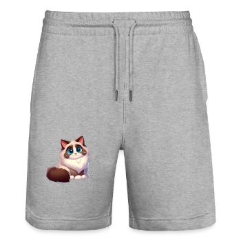 Ragdoll 14 - Stanley/Stella Unisex Bio Joggingshorts Trainer  - Grau meliert - Vorne - Nik (191cm) & Marisol (170cm)