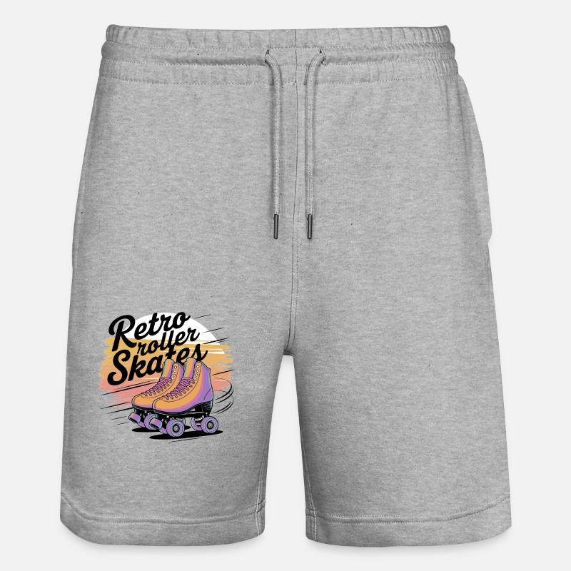 Retro Roller Skates – 80s Vibes - Stanley/Stella Unisex Bio Joggingshorts Trainer  - Grau meliert