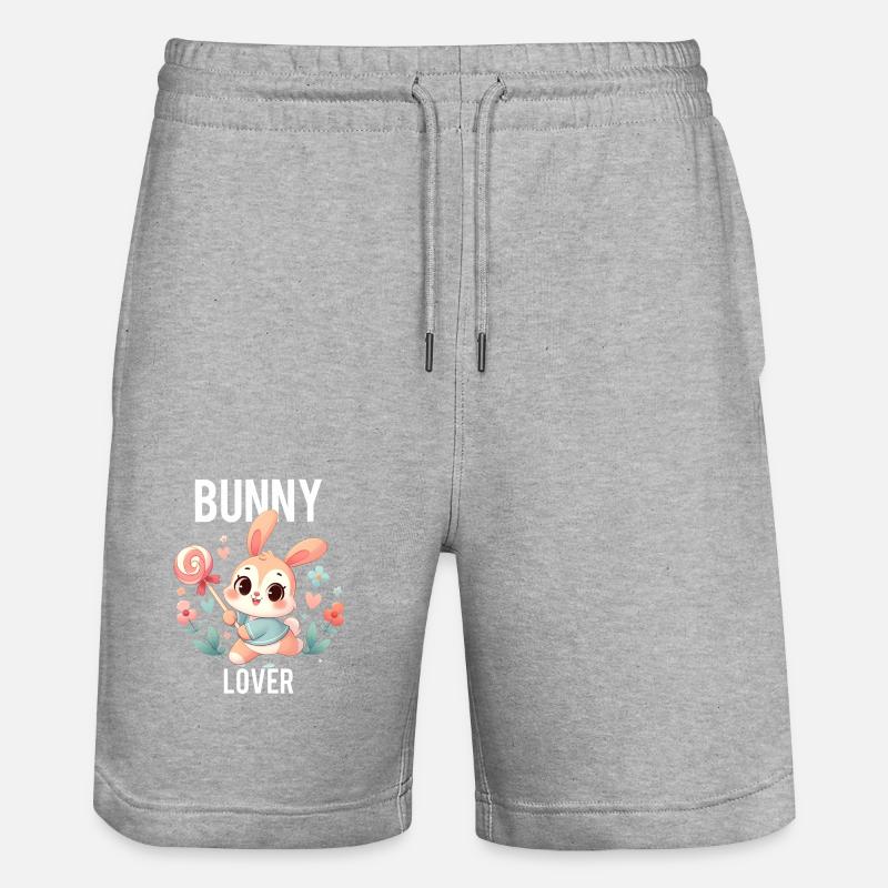 bunny lover - Short de jogging bio TRAINER Stanley/Stella unisexe - gris chiné