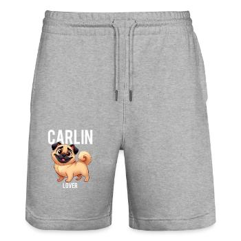 carlin lover - Short de jogging bio TRAINER Stanley/Stella unisexe - gris chiné - Devant - Nik (191cm) & Marisol (170cm)