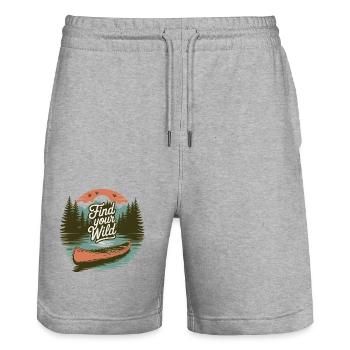 Find Your Wild – Canoe Adventure - Stanley/Stella Unisex Bio Joggingshorts Trainer  - Grau meliert - Vorne - Nik (191cm) & Marisol (170cm)