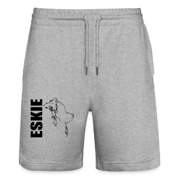 Américain Eskimo Chien Eskie Profil Chiens Wilsigns - Short de jogging bio TRAINER Stanley/Stella unisexe - gris chiné - Devant - Nik (191cm) & Marisol (170cm)