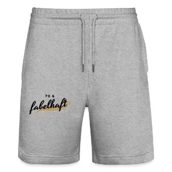 70. Geburtstag, 70 und fabelhaft - Stanley/Stella Unisex Bio Joggingshorts Trainer  - Grau meliert - Vorne - Nik (191cm) & Marisol (170cm)