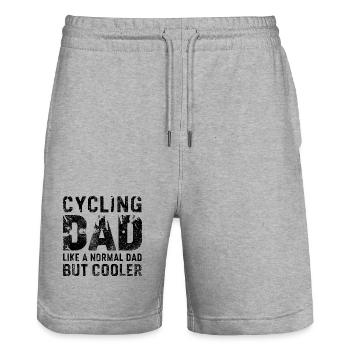 Bicycle Saying Dad Mountain Bike Cycling - Stanley/Stella Trainer Unisex Organic Jogging Shorts - heather grey - Front - Nik (191cm) & Marisol (170cm)