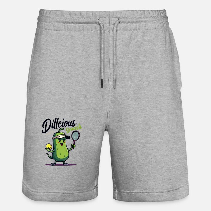 Dillcious Smash Pickle Tennis Fun - Short de jogging bio TRAINER Stanley/Stella unisexe - gris chiné
