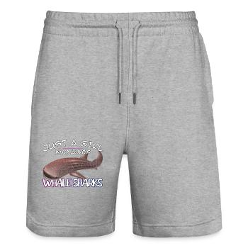 Juste une fille qui aime les requins-baleines - Plongée sous-marine - Short de jogging bio TRAINER Stanley/Stella unisexe - gris chiné - Devant - Nik (191cm) & Marisol (170cm)