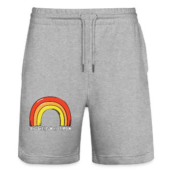 Life is better under a rainbow - Stanley/Stella Unisex Bio Joggingshorts Trainer  - Grau meliert - Vorne - Nik (191cm) & Marisol (170cm)