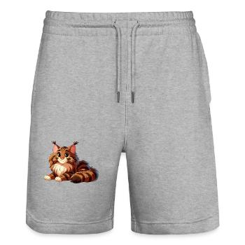 Maine Coon 14 - Stanley/Stella Unisex Bio Joggingshorts Trainer  - Grau meliert - Vorne - Nik (191cm) & Marisol (170cm)