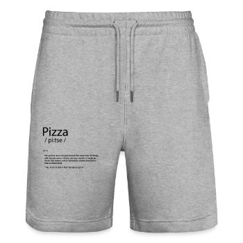 Pizza Definition - Stanley/Stella Trainer Unisex Organic Jogging Shorts - heather grey - Front - Nik (191cm) & Marisol (170cm)