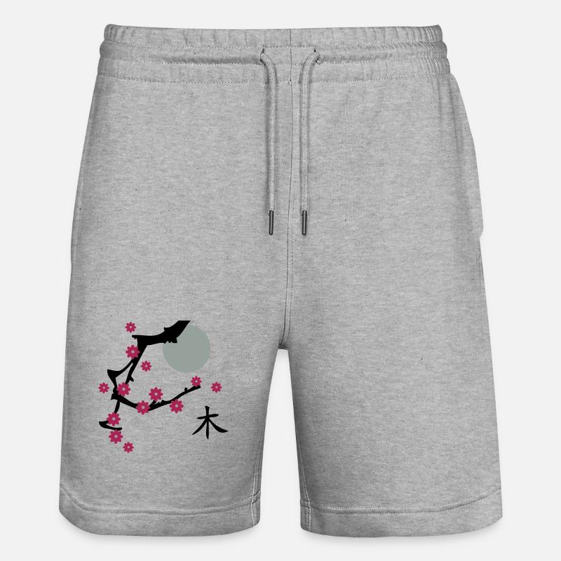 Cerise fleurs de cerisier fleur - Short de jogging bio TRAINER Stanley/Stella unisexe - gris chiné