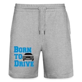 MB W123 , Born to drive ...(25) - Stanley/Stella Unisex Bio Joggingshorts Trainer  - Grau meliert - Vorne - Nik (191cm) & Marisol (170cm)