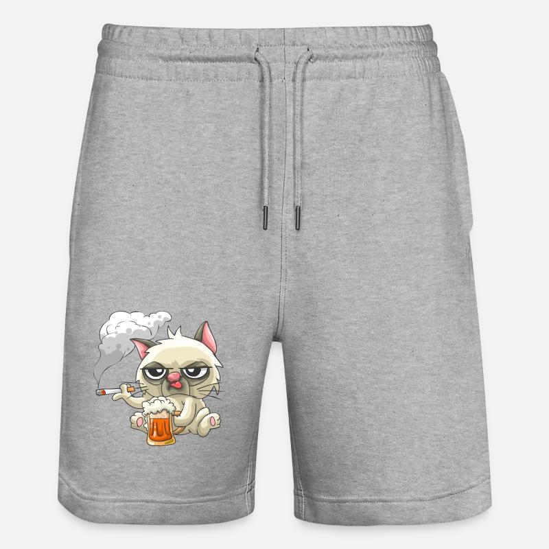 Bad Cat - Short de jogging bio TRAINER Stanley/Stella unisexe - gris chiné