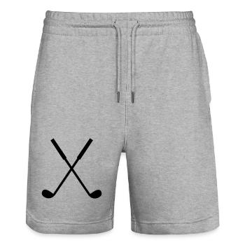 golfschläger - Stanley/Stella Unisex Bio Joggingshorts Trainer  - Grau meliert - Vorne - Nik (191cm) & Marisol (170cm)