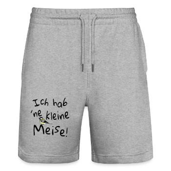 Ich hab `ne kleine Meise! - Stanley/Stella Unisex Bio Joggingshorts Trainer  - Grau meliert - Vorne - Nik (191cm) & Marisol (170cm)