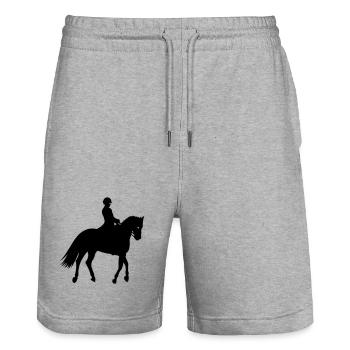 Ponyreiten - Stanley/Stella Unisex Bio Joggingshorts Trainer  - Grau meliert - Vorne - Nik (191cm) & Marisol (170cm)