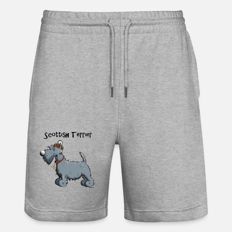 Silvius der Scottish Terrier - Stanley/Stella Unisex Bio Joggingshorts Trainer  - Grau meliert