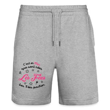 Fée / Fille / Reine / Naissance / Bébé / Mai - Stanley/Stella Trainer Unisex Organic Jogging Shorts - heather grey - Front - Nik (191cm) & Marisol (170cm)