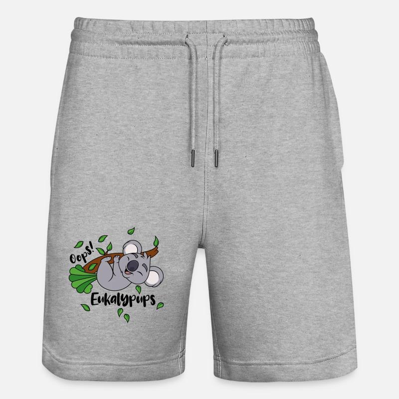 Koala Eukalyptus Oops Eukalypups Pups Tier Ast - Stanley/Stella Unisex Bio Joggingshorts Trainer  - Grau meliert