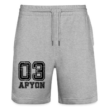 Afyon 03 used look - Stanley/Stella Unisex Bio Joggingshorts Trainer  - Grau meliert - Vorne - Nik (191cm) & Marisol (170cm)