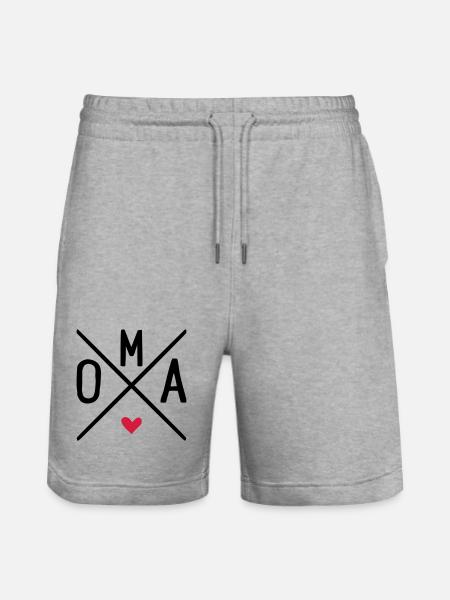 oma - Stanley/Stella Unisex Bio Joggingshorts Trainer  - Grau meliert