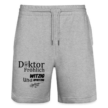 Doktor Fröhlich Geschenk - Stanley/Stella Unisex Bio Joggingshorts Trainer  - Grau meliert - Vorne - Nik (191cm) & Marisol (170cm)