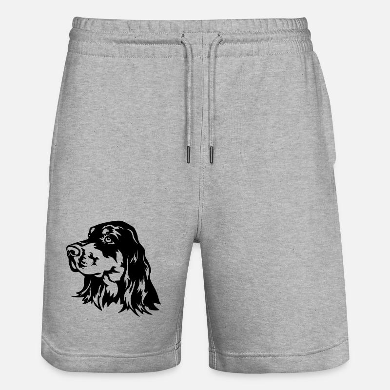 Gordon Setter Kopf - Stanley/Stella Unisex Bio Joggingshorts Trainer  - Grau meliert