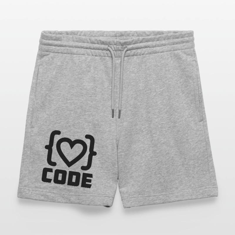 Heart programmer code logo with text CODE Stanley/Stella Trainer Unisex Organic Jogging Shorts