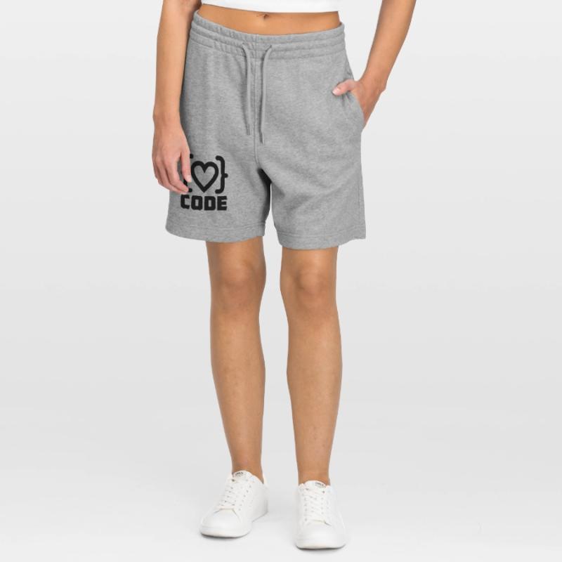 Herzprogrammierer Code Logo mit Text CODE Stanley/Stella Unisex Bio Joggingshorts Trainer 