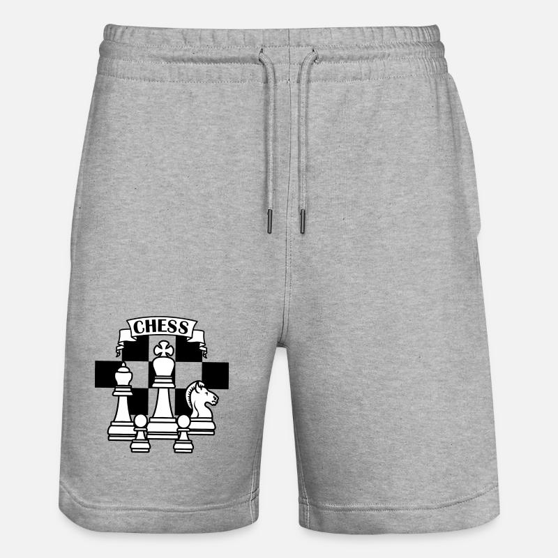 Pièces d’échecs blanches - Short de jogging bio TRAINER Stanley/Stella unisexe - gris chiné