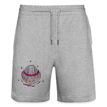 Shell Summer Holiday - Stanley/Stella Trainer Unisex Organic Jogging Shorts - heather grey - Front - Nik (191cm) & Marisol (170cm)