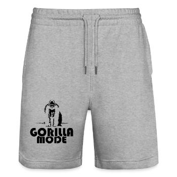 Gorilla Fashion Monkey Monkey Symbol Illustration - Stanley/Stella Trainer Unisex Organic Jogging Shorts - heather grey - Front - Nik (191cm) & Marisol (170cm)