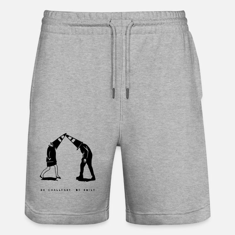 Restez idiot | parce que pourquoi pas - Short de jogging bio TRAINER Stanley/Stella unisexe - gris chiné