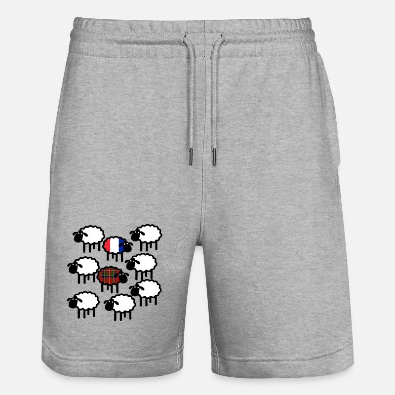 Moutons français et écossais - Short de jogging bio TRAINER Stanley/Stella unisexe - gris chiné