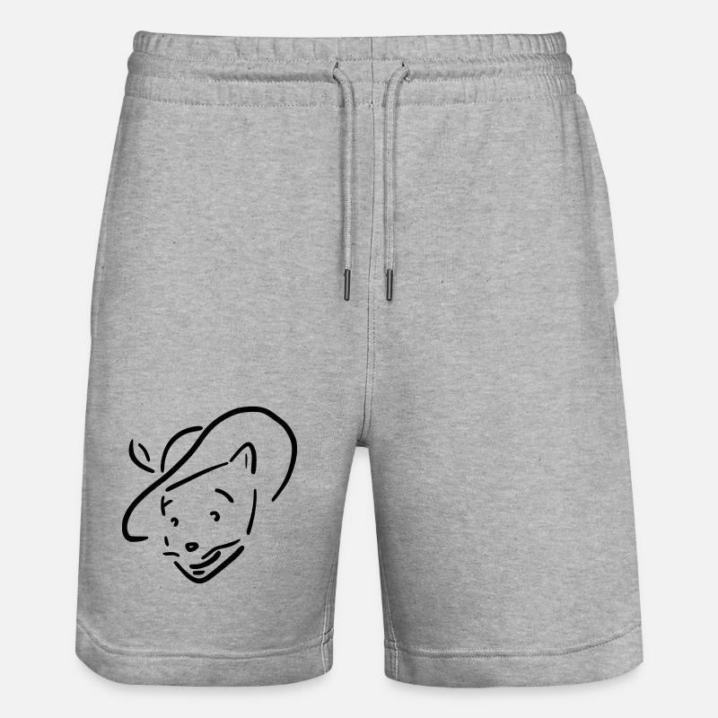 Der gestiefelte Kater - Stanley/Stella Unisex Bio Joggingshorts Trainer  - Grau meliert