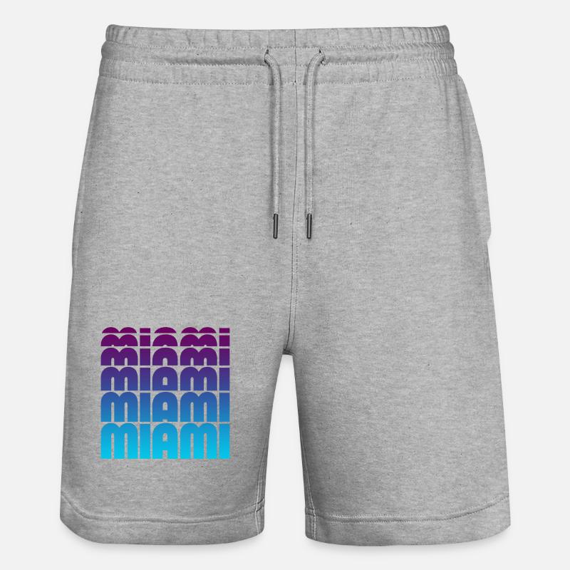 Gradient de grille de Miami - Short de jogging bio TRAINER Stanley/Stella unisexe - gris chiné
