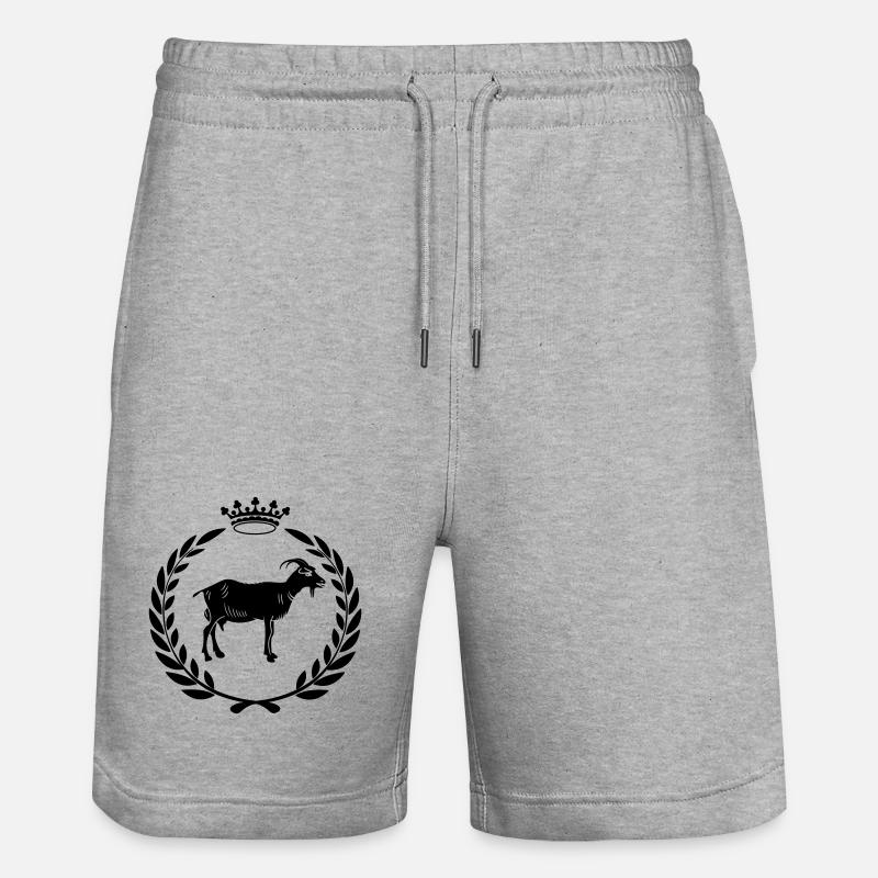 Bester Ziegen- oder Käse-Lorbeerkranz - Stanley/Stella Unisex Bio Joggingshorts Trainer  - Grau meliert